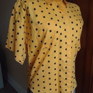 Short sleeve button up blouse vintage 1989 mod